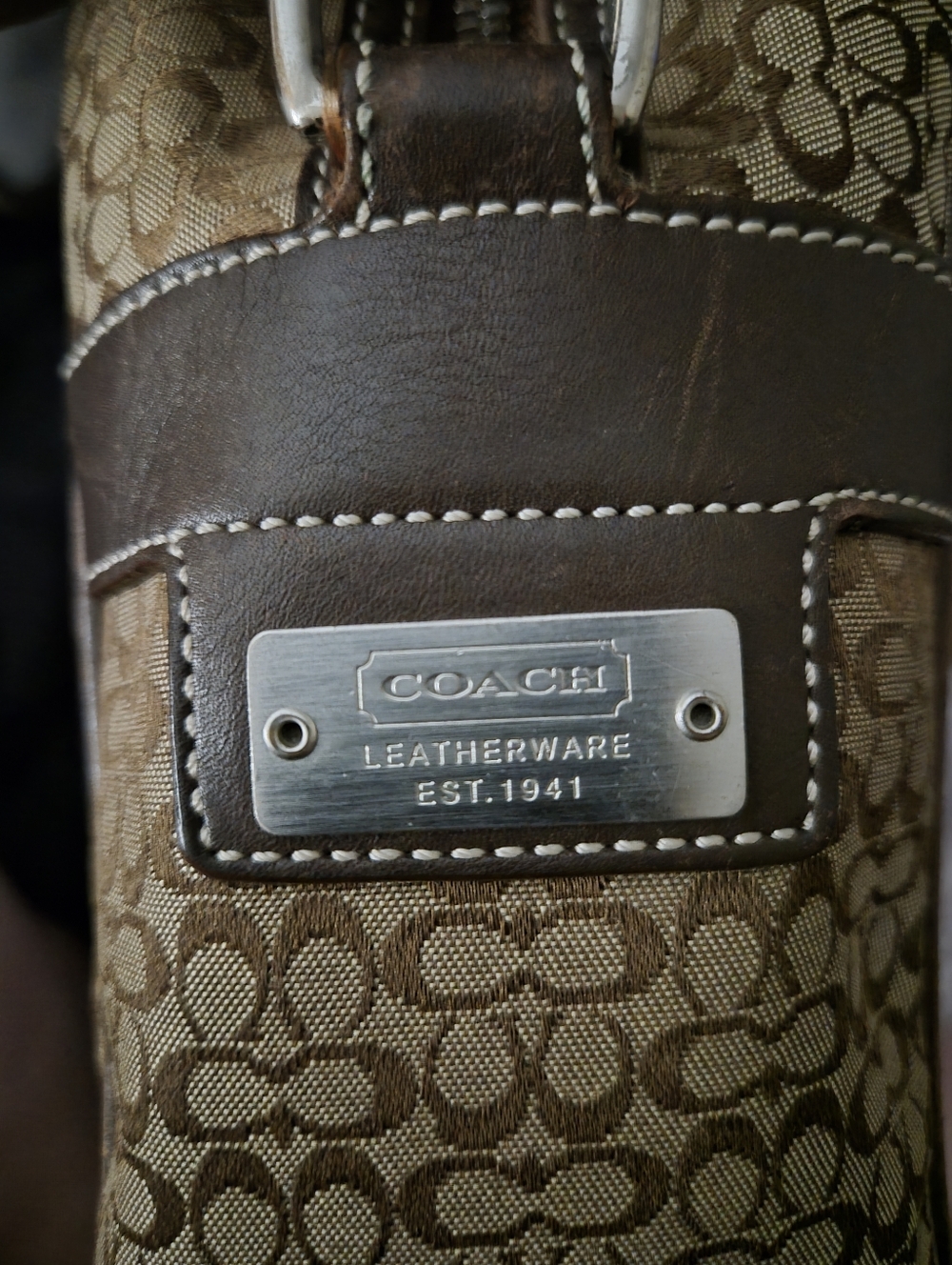Coach Brown Signature Canvas Laptop Briefcase - Picture 2 of 7